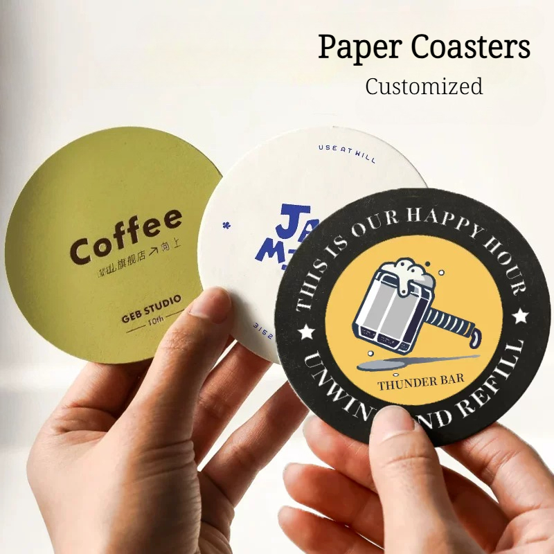 Company Profile Printing - 200PCS Customized Paper Coasters Your Design