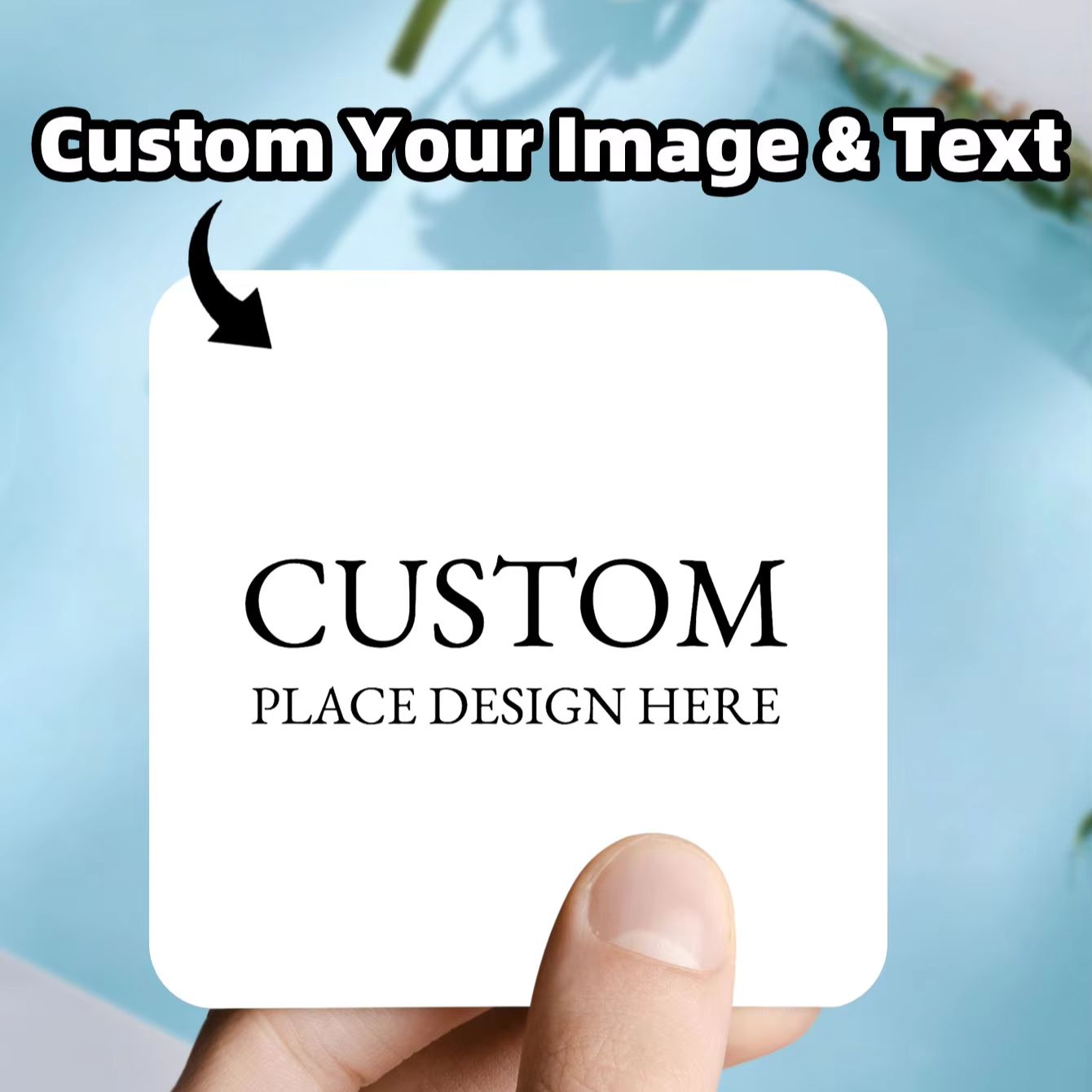 Commercial Printing Products - 1‑100Pcs Personalized Custom Square Waterproof Stickers