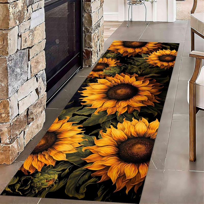 Commercial Printing Usa - 3D Vision Flower Runner Rug Sunflower