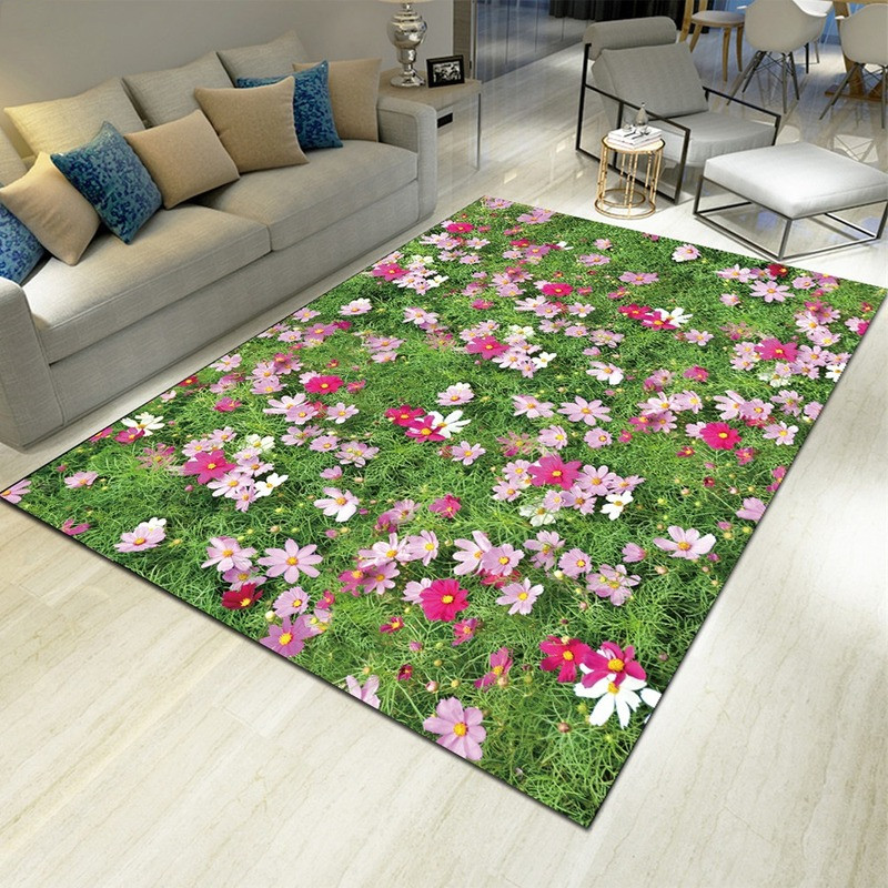 Commercial Printing Usa - Landscape Floral Print Carpet Home Decor
